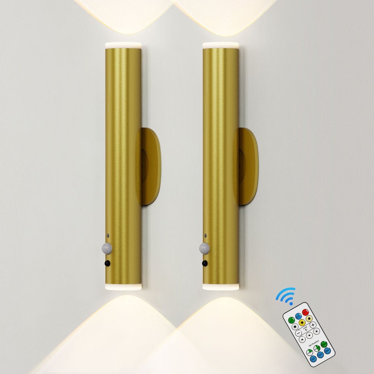 HARPER LIVING 2 Packs Battery Operated Wall Lights with Motion Sensor ...