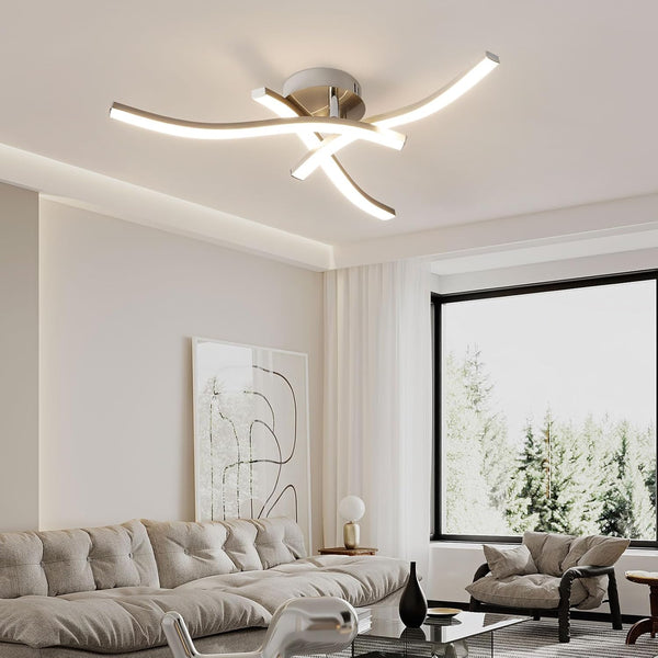 Harper Living 3 Lights LED Ceiling Light, Satin Nickel Finish
