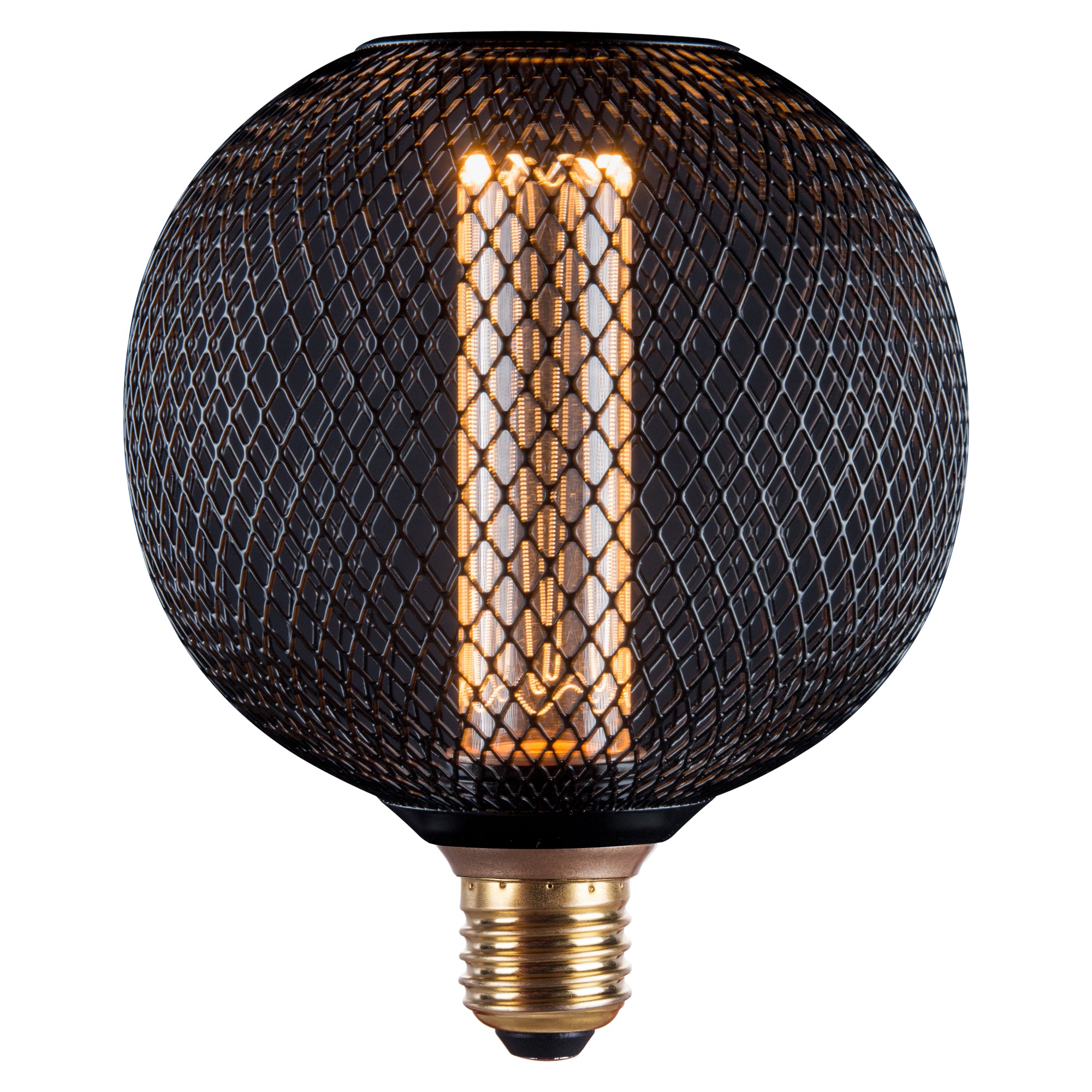 Metal Cage LED E27 Bulb, Globe Shape Dimmable