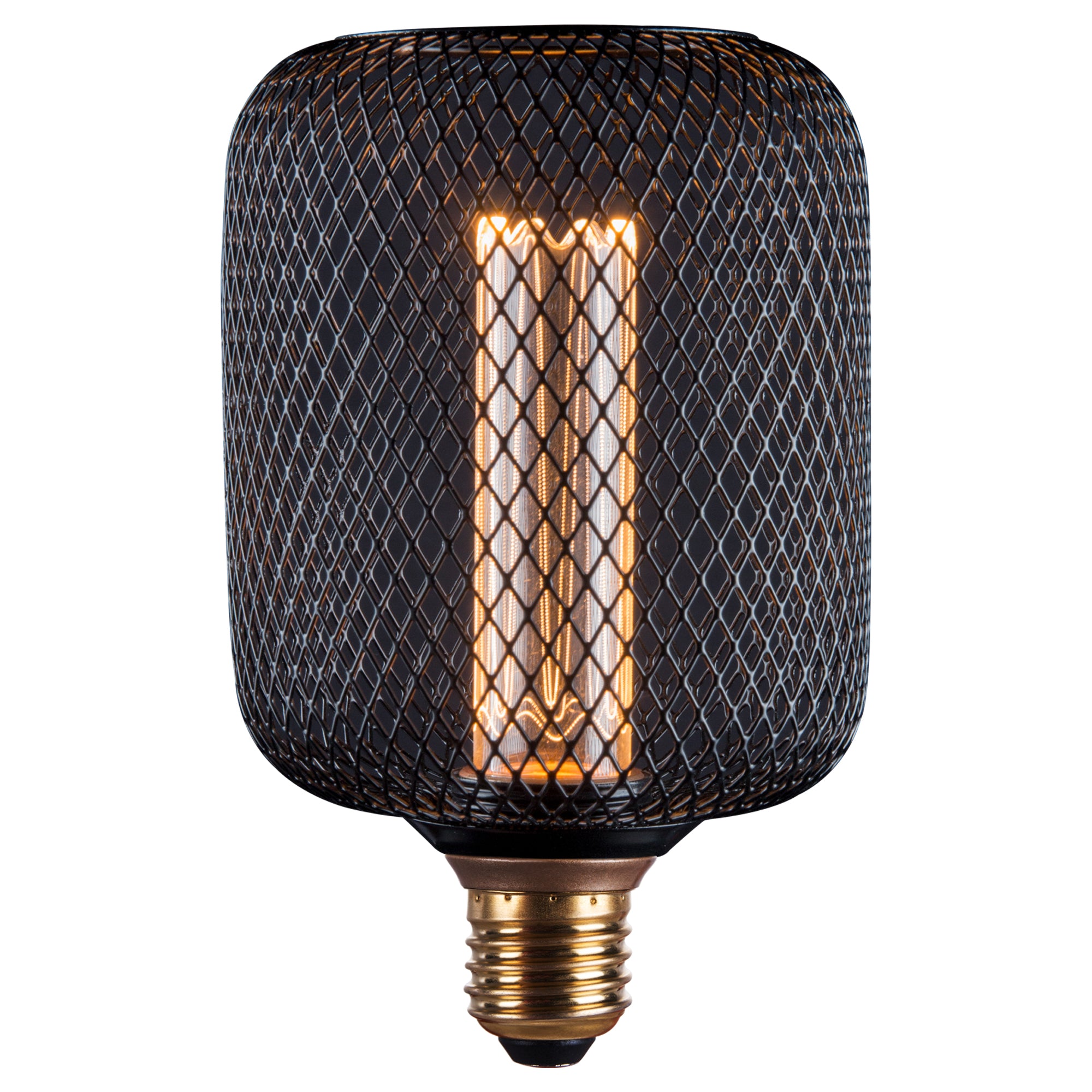 Metal Cage LED E27 Bulb, Cylinder Shape Dimmable