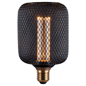 Metal Cage LED E27 Bulb, Cylinder Shape Dimmable