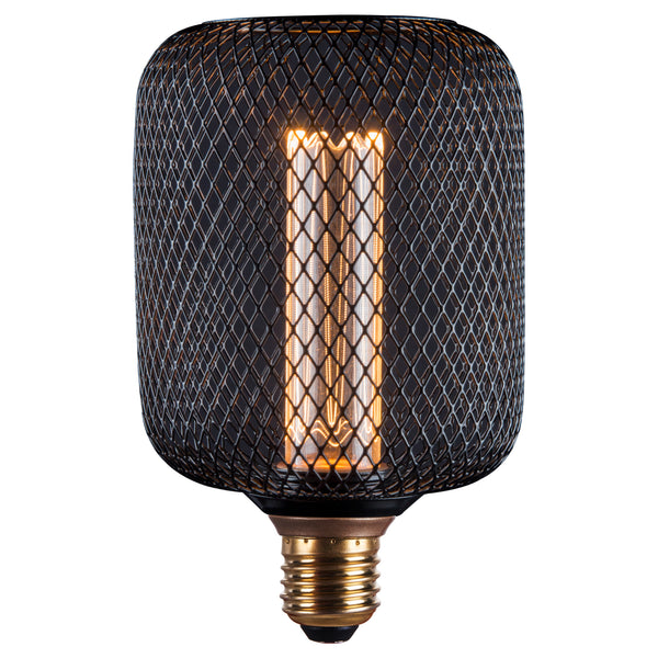 Metal Cage LED E27 Bulb, Cylinder Shape Dimmable