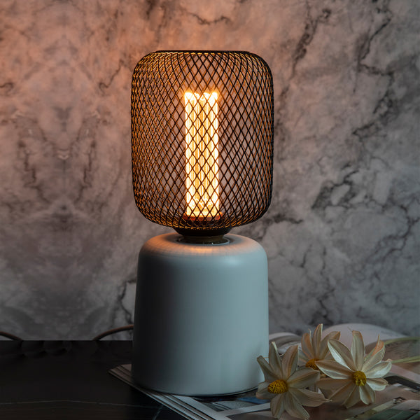 Metal Cage LED E27 Bulb, Cylinder Shape Dimmable