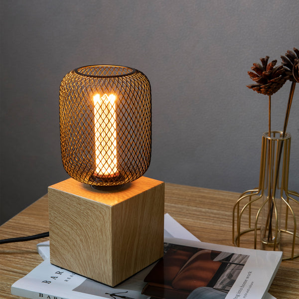 Metal Cage LED E27 Bulb, Cylinder Shape Dimmable