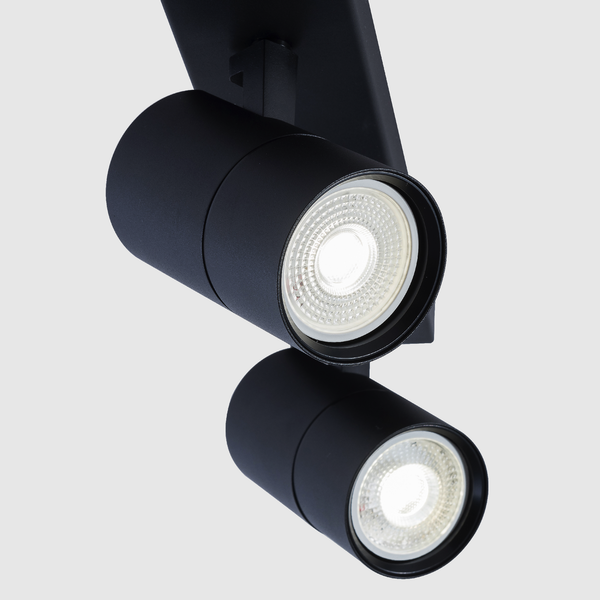 2 Light GU10 Spotlight 2x GU10 Black