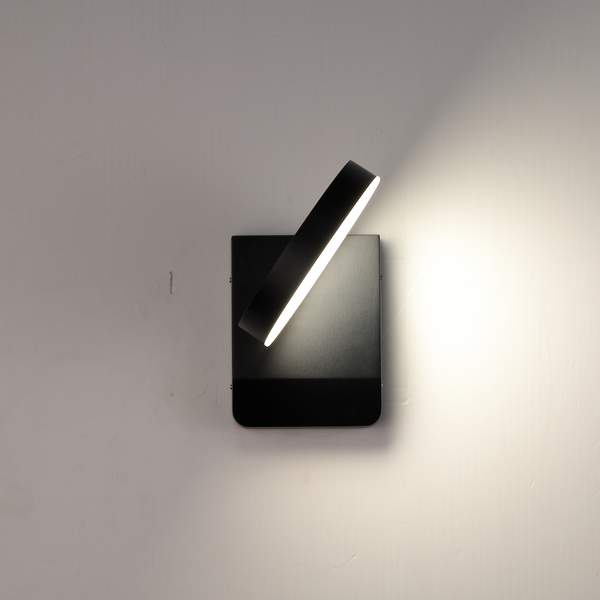 LED Black Outdoor Wall Light, Adjustable Round Light IP54, 20 Watts 1400 Lumens 4000K