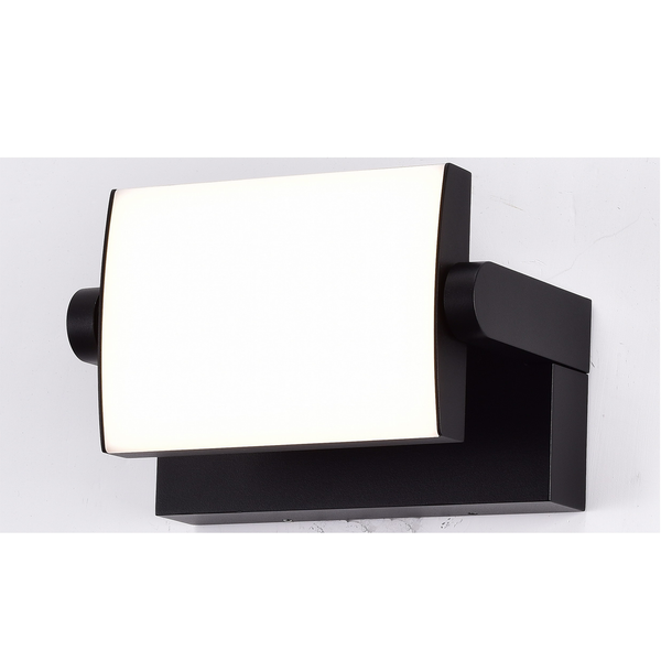 LED Black Outdoor Wall Light, Adjustable Rectangular Light IP54, 20 Watts 1100 Lumens 4000K