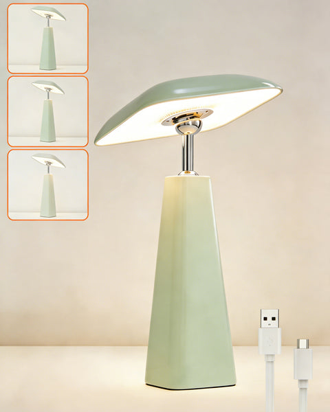 HARPER LIVING Rechargeable Table Lamp, Magnetic Touch Mushroom Bedside Light Dimmable, Portable Desk Lamp, Light Apricot