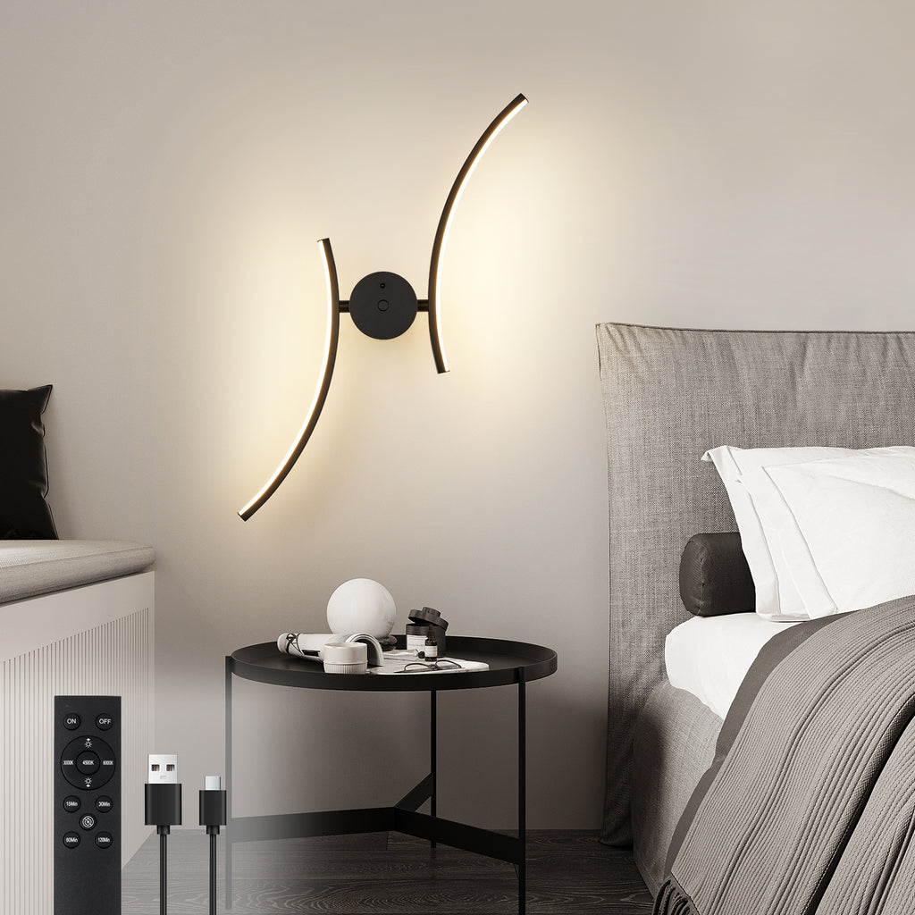 2 Appliques Murales Sans Fil Rechargeables - Batterie Magnétique, 3 Couleurs, Télécommande, Minuterie | Pour Salon, Chambre