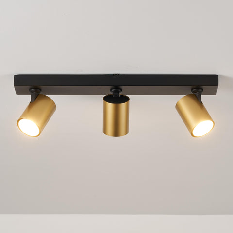 HARPER LIVING 3-Way Adjustable Ceiling Spotlights, GU10 Track Lighting Kit with Rotatable Heads, Matt Black & Gold