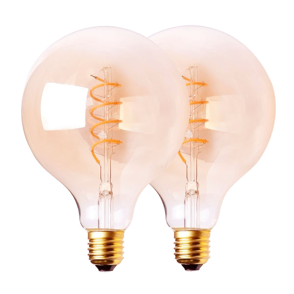 Harper Living G125/E27 4W Warm White Dimmable Vintage LED Bulb, Pack of 2