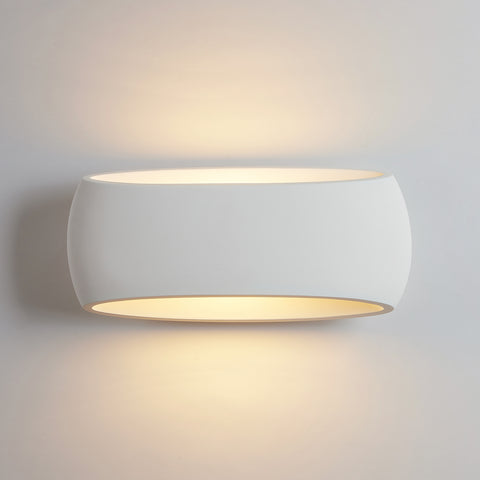 HARPER LIVING Large Wall Lights,  Indoor Wall Sconce Lamp with White Oval Ceramic Shade, Wall Mounted Light for Bedroom, Living Room, Hallway