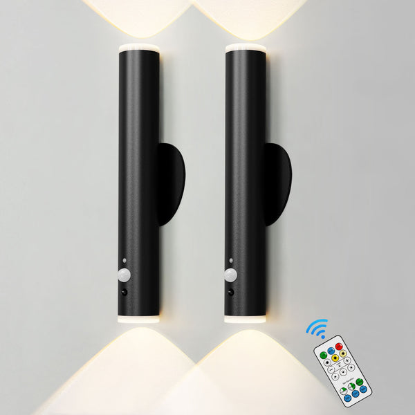 HARPER LIVING Wall Lights Set of 2 Battery Operated, LED Rechargeable ...
