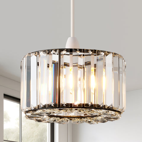 HARPER LIVING Easy Fit Pendant Shade, Matt Black Ceiling Light Shade with Diameter 23cm - Modern Lampshade