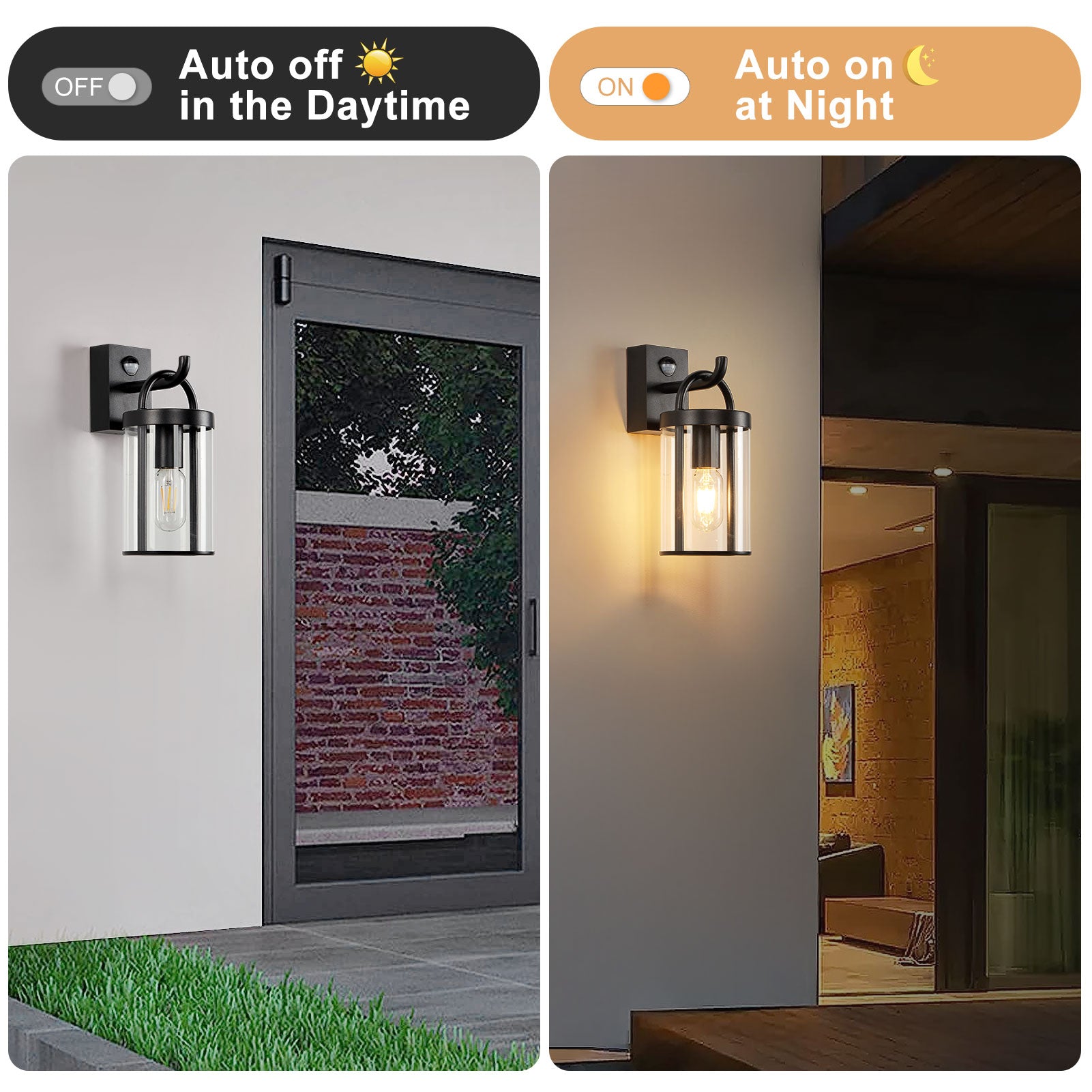 English Lamp Posts 'Winchester' Traditional Wall Light With PIR Motion Sensor - IP44 Black