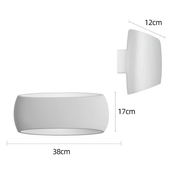 2X Large Wall Lights, Indoor Wall Sconce Lamp with White Oval Ceramic Shade, Wall Mounted Light for Bedroom, Living room, Hallway