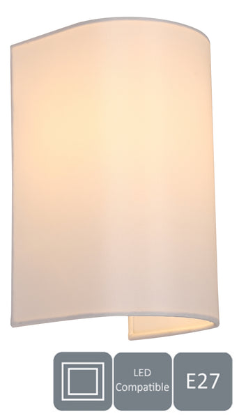 HARPER LIVING 1xE27/ES Wall Wash Light with Switch, Cylinder Fabric Shade, Suitable for LED Upgrade