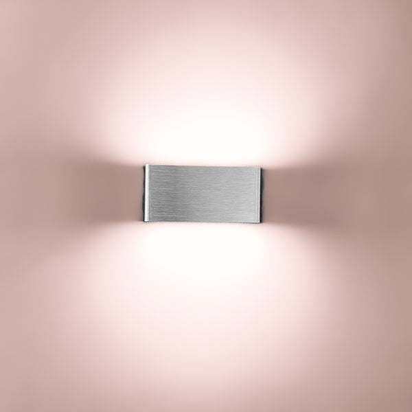 5W LED Up/Down Wall Light, Brushed Aluminium Finish Warm White (Non-Dimmable)