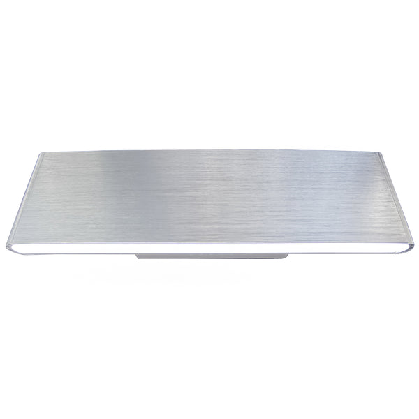 8W LED Up/Down Wall Light, Brushed Aluminium Finish Warm White (Non-Dimmable)