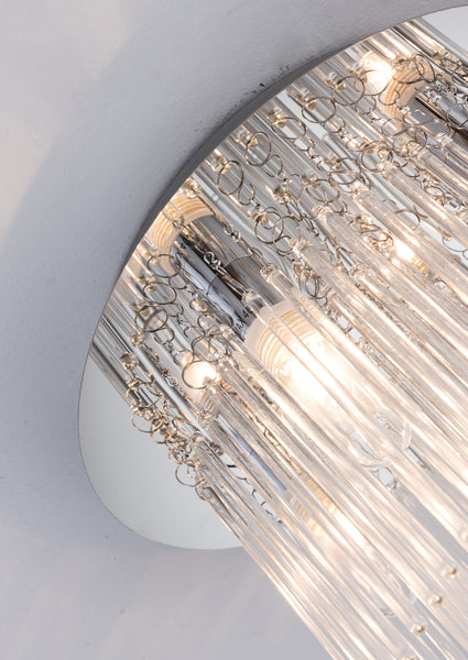 Crystal Bathroom Ceiling Light, 4 Lights Semi-Flush, Water Resistant (IP44)