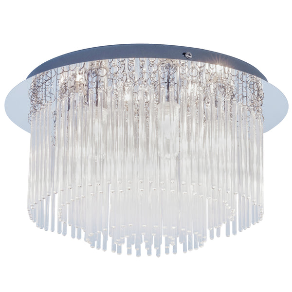 Crystal Bathroom Ceiling Light, 6xG9 Cap Type, Flush Mount, Water Resistant IP44