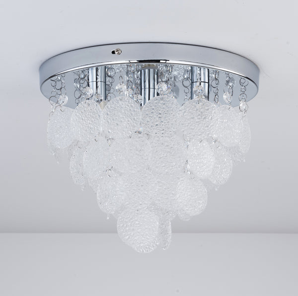 Crystal Ceiling Light, 4 Lights Semi-Flush, Modern Water Resistant (IP44)