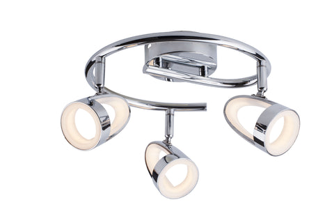LED Ceiling Spotlight, 3 Lights Polished Chrome Non-Dimmable, Warm White 3000K