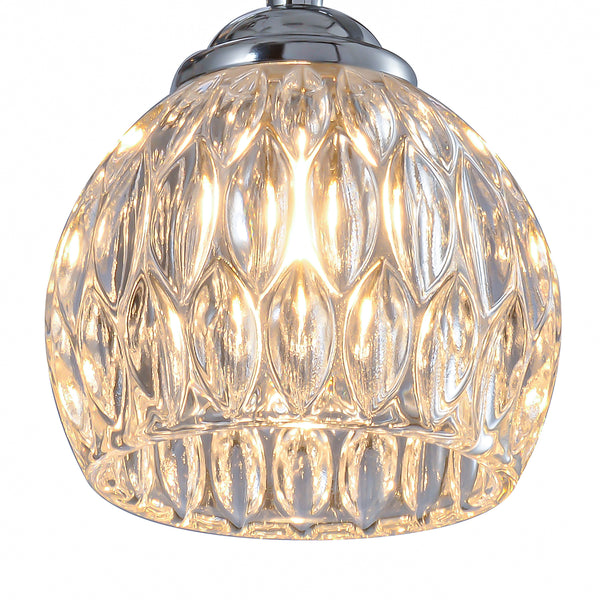 Modern Flush Ceiling Light, G9 Cap Type, Polished Chrome Finish, Glass Shades Included, Bulbs Not Included