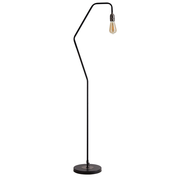 Harper Living 1xE27/ES Floor Lamp with On/Off Switch, Black with Matt Silver