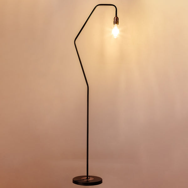 Harper Living 1xE27/ES Floor Lamp with On/Off Switch, Black and Copper Finish