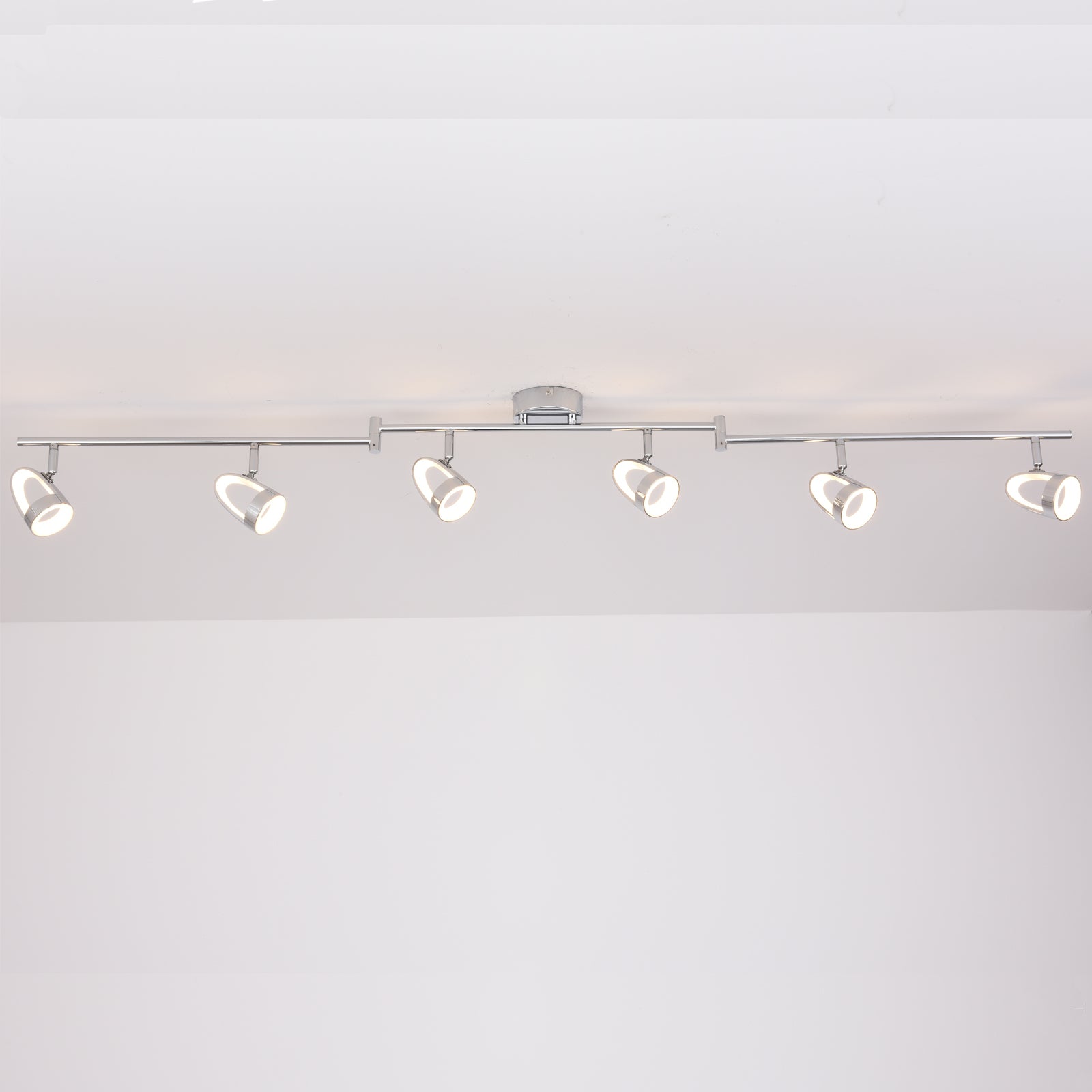 MiniSun | Modern 3 Way Polished Chrome Straight Bar Ceiling Spotlight | Ceiling Spots, Home Décor & Improvement Essential | Includes 3X 5W LED GU10 Light Bulb With 6500K Colour Temperature