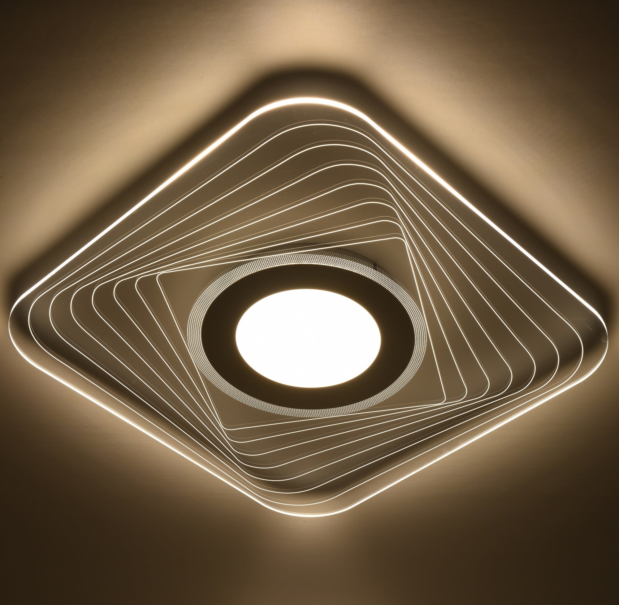 LED Ceiling Light, Square Acrylic Shade, Natural White (4000K), Non Dimmable