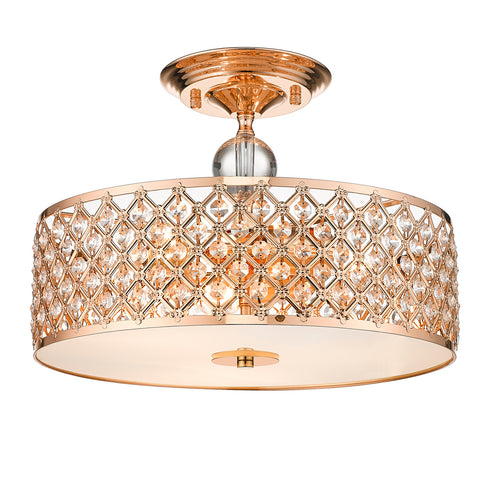 Harper Living Rose Gold Semi-Flush Ceiling Light