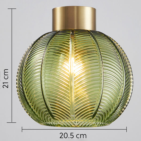 Easy Fit Glass Shade, Green Shade with Antique Gold