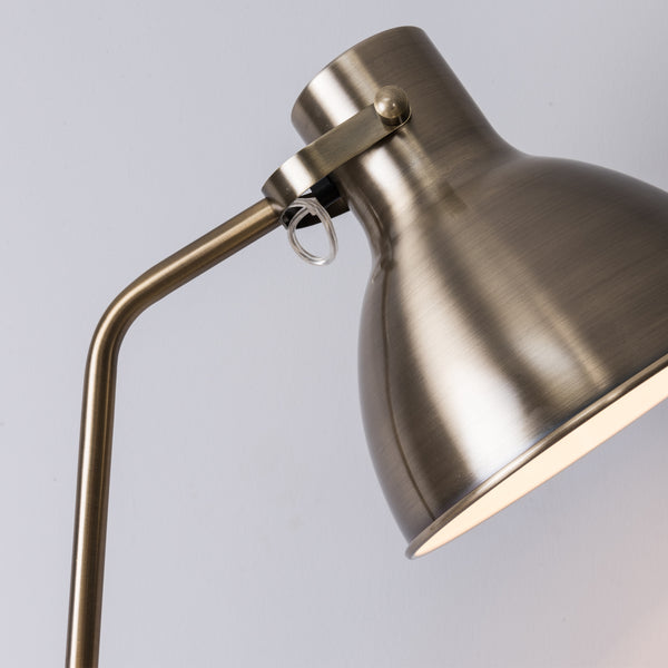 Floor Lamp, Bowl Shade, On/Off Switch, ECP Plug, Reading Light, Simple Design, Antique Bronze Finish, E27 Bulb Cap