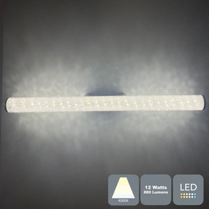 Modern Crushed Crystal LED Bathroom Mirror Light Ceiling Light IP44, 12 Watts Cool White (4000K) RRP: £124.50