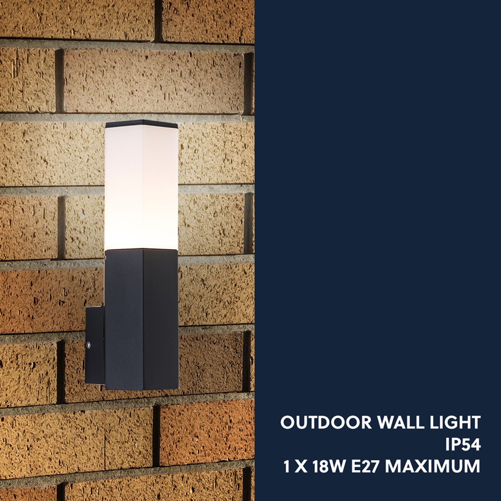 Outdoor Wall Light Waterproof IP54, Grey Finish, Hexagonal design, E27 Bulb Cap, LED Compatible, Ideal for Walkway, Courtyard, Garden, Park, Class 1 (Earth)