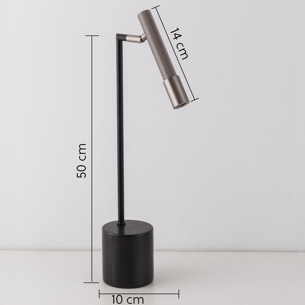 Harper Living LED Black and Pewter Desk Table Light with Marble Base, Adjustable Light Head with Touch Dimmer Switch