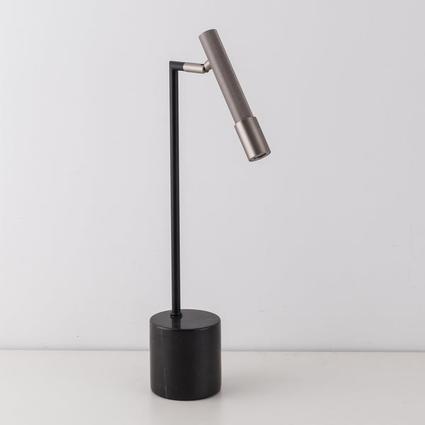 Harper Living LED Black and Pewter Desk Table Light with Marble Base, Adjustable Light Head with Touch Dimmer Switch