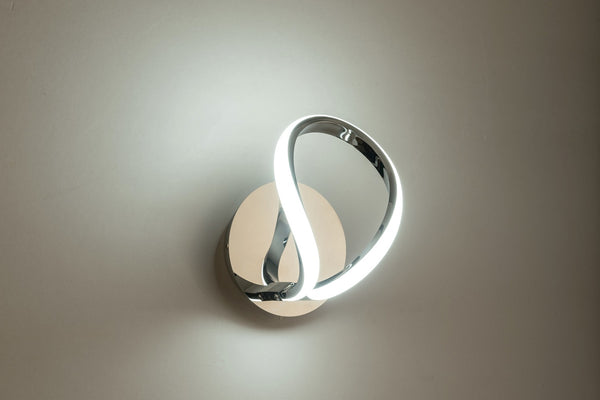Harper Living HALO LED Wall Light with Toggle Switch, Polished Chrome Finish, Natural White (4000K)