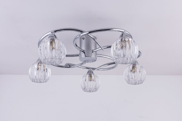 BOLLA LED 5-Lights Ceiling Light, Polished Chrome, Natural White (4000K)