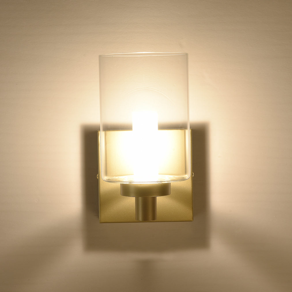 HARPER LIVING 1xG9 Wall Light, UP/Down Light With Glass Shade, Gold Finish