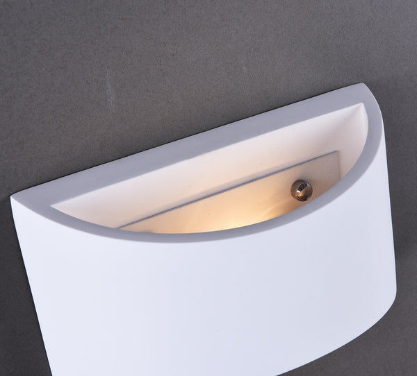 Pair of Medium Size Plaster Wall Light Up/Down Light White Paintable Gypsum Ceramic Style G9 Cap Type