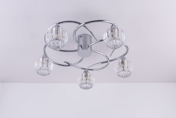 BOLLA LED 5-Lights Ceiling Light, Polished Chrome, Natural White (4000K)