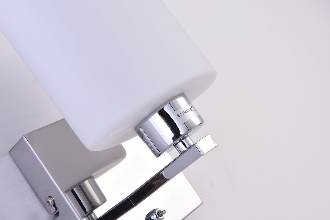 BIANCO 1xE14 Wall Light, On/Off Switch, Polished Chrome, Oval Shade ...