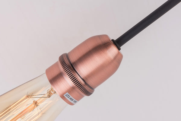 HARPER LIVING 3 Lights Ceiling Light, Black with Copper Finish, E27/ES Cap Type