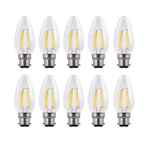 Pack of 10 4.5 W B22 Dimmable LED Candle Light Bulb