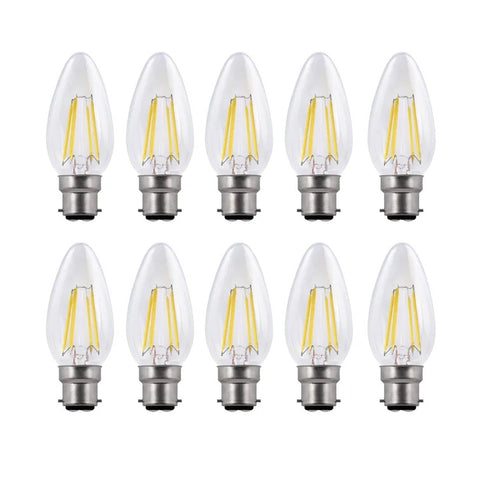 Pack of 10 4.5 W B22 Dimmable LED Candle Light Bulb