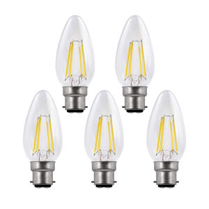 Pack of 5 4.5W B22 Dimmable LED Candle Light Bulb