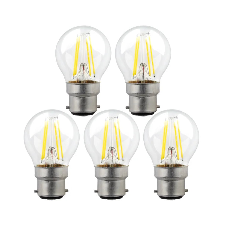 Pack of 5 5W B22 G45 Dimmable LED Golf Light Bulb